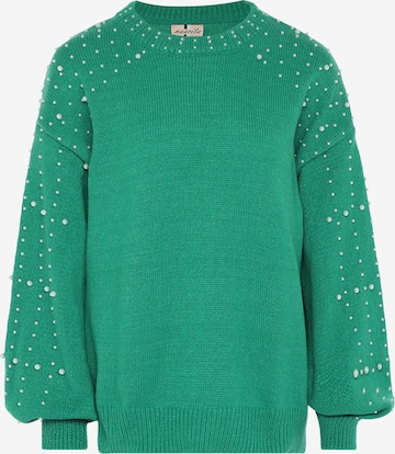 Pull-over faina en vert : devant