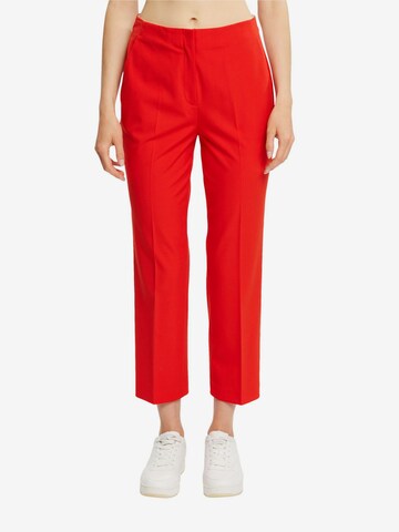 ESPRIT Regular Pleated Pants in Red: front