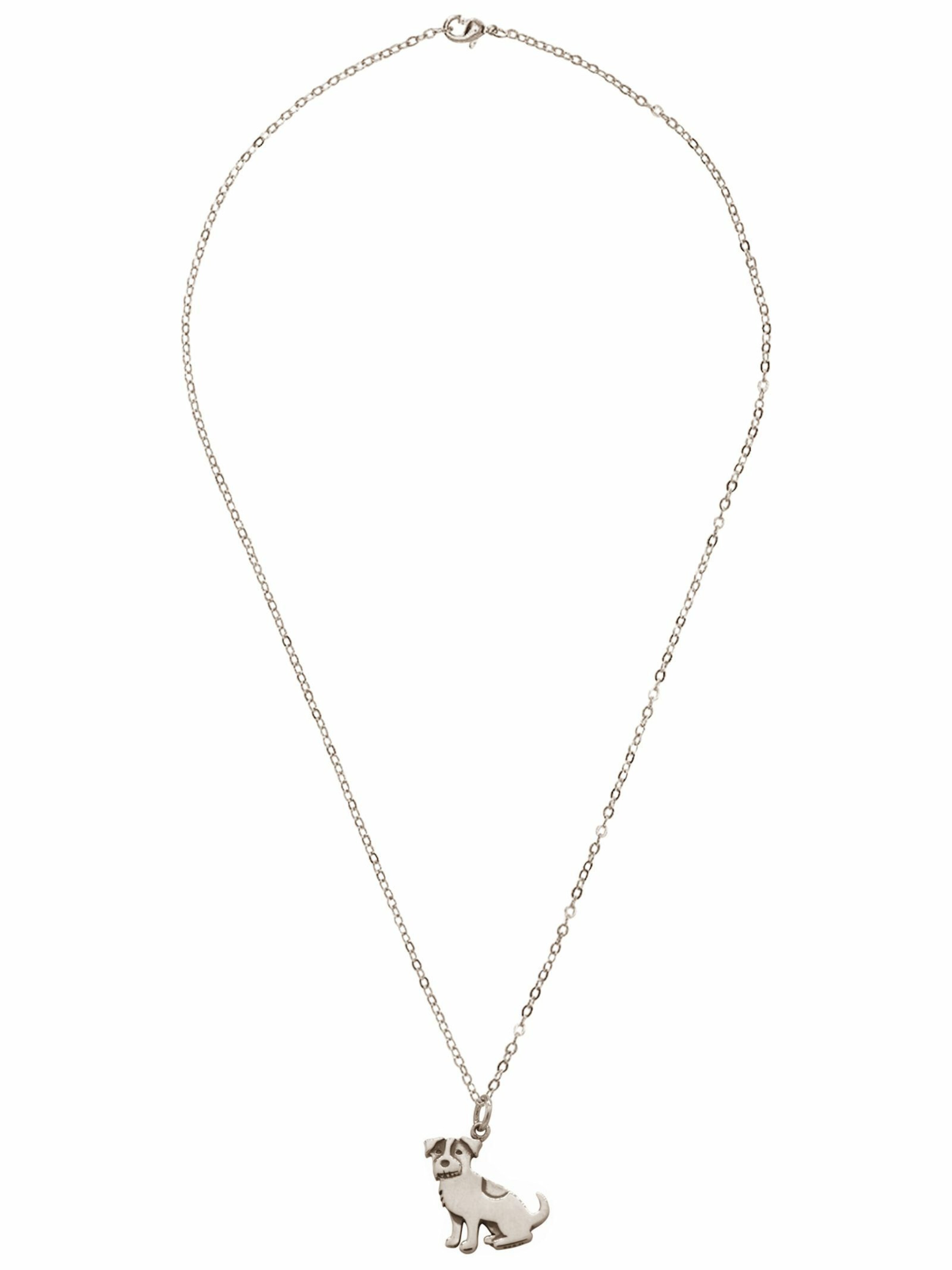 Gemshine Ketting 'Jack Russell Terrier Hund' in Zilver: voorkant