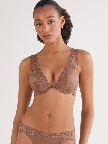 INTIMISSIMI Balconette Bra in Brown: front