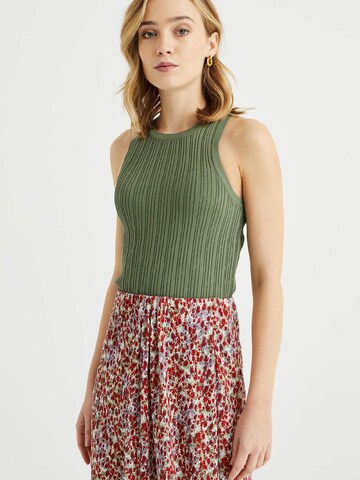 WE Fashion - Top de malha em verde: frente