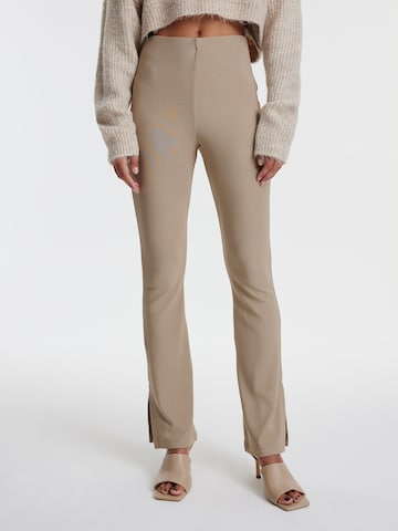 EDITED Flared Pants 'Zihna' in Beige: front