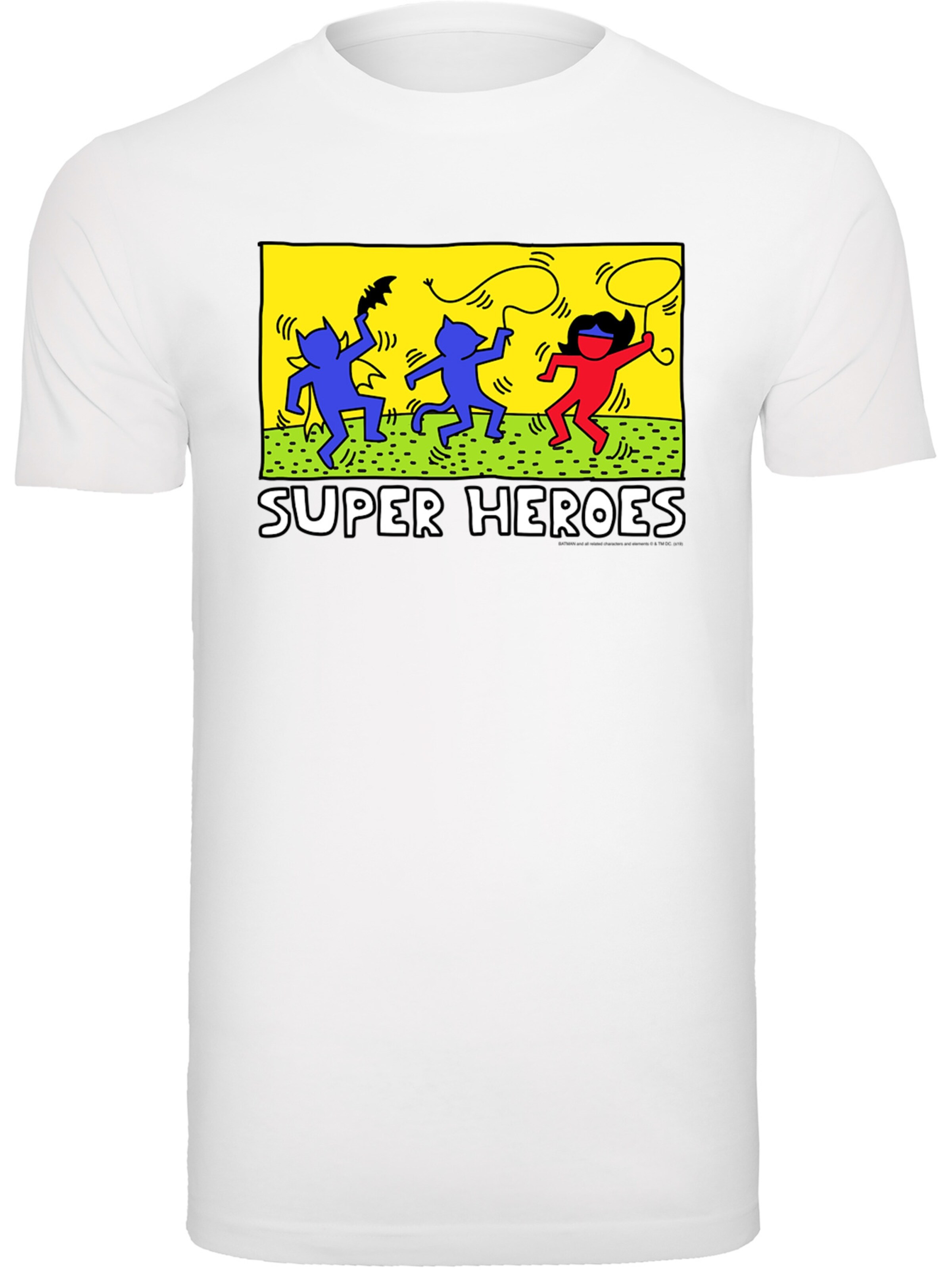 F4NT4STIC Shirt 'Batman Pop Art' in Wit: voorkant