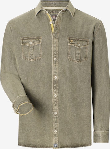 Jan Vanderstorm Comfort fit Button Up Shirt ' Olavik ' in Green: front