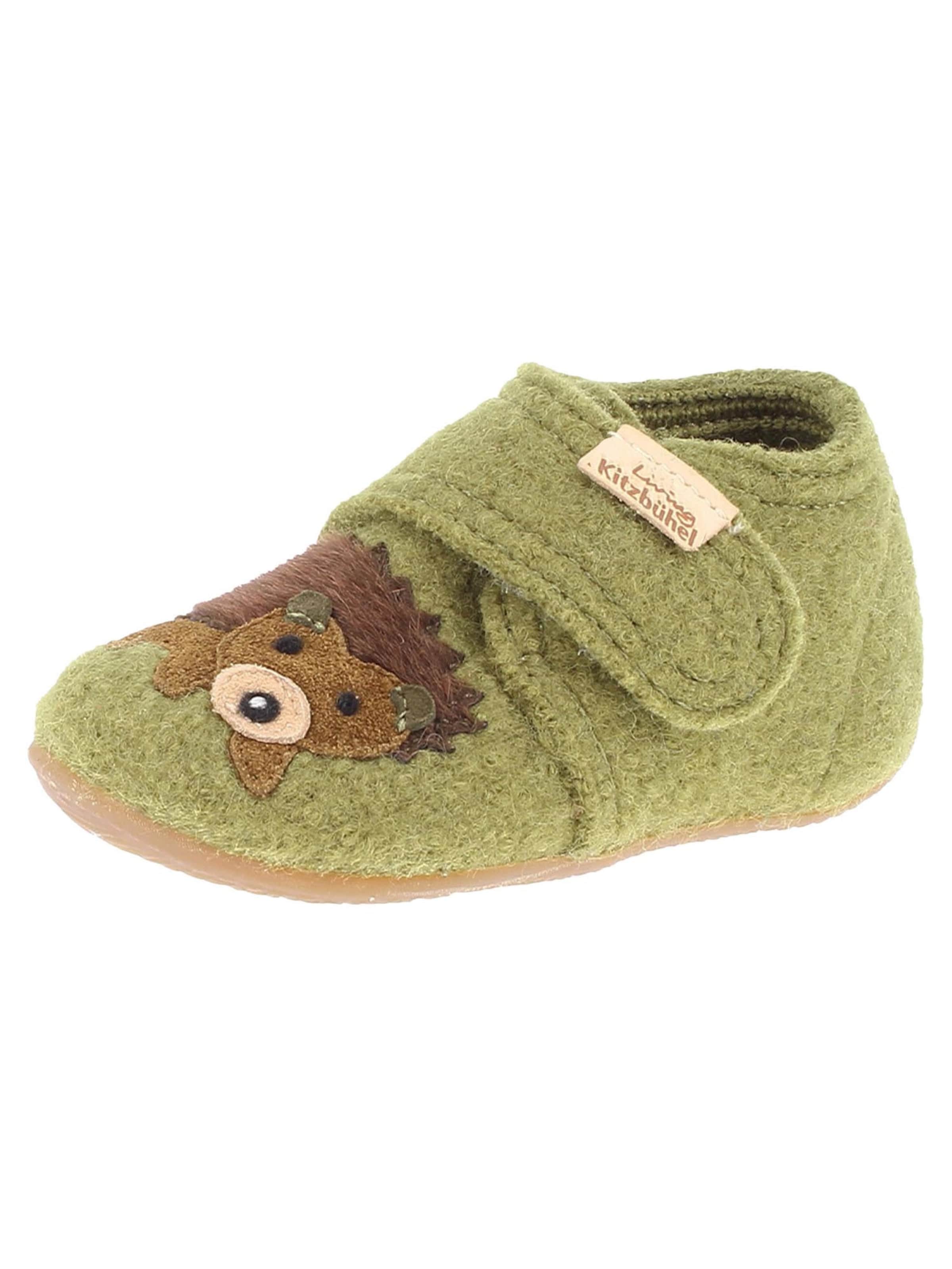 Living Kitzbühel Hausschuh 'Schurwolle' in Grün: Vorderseite