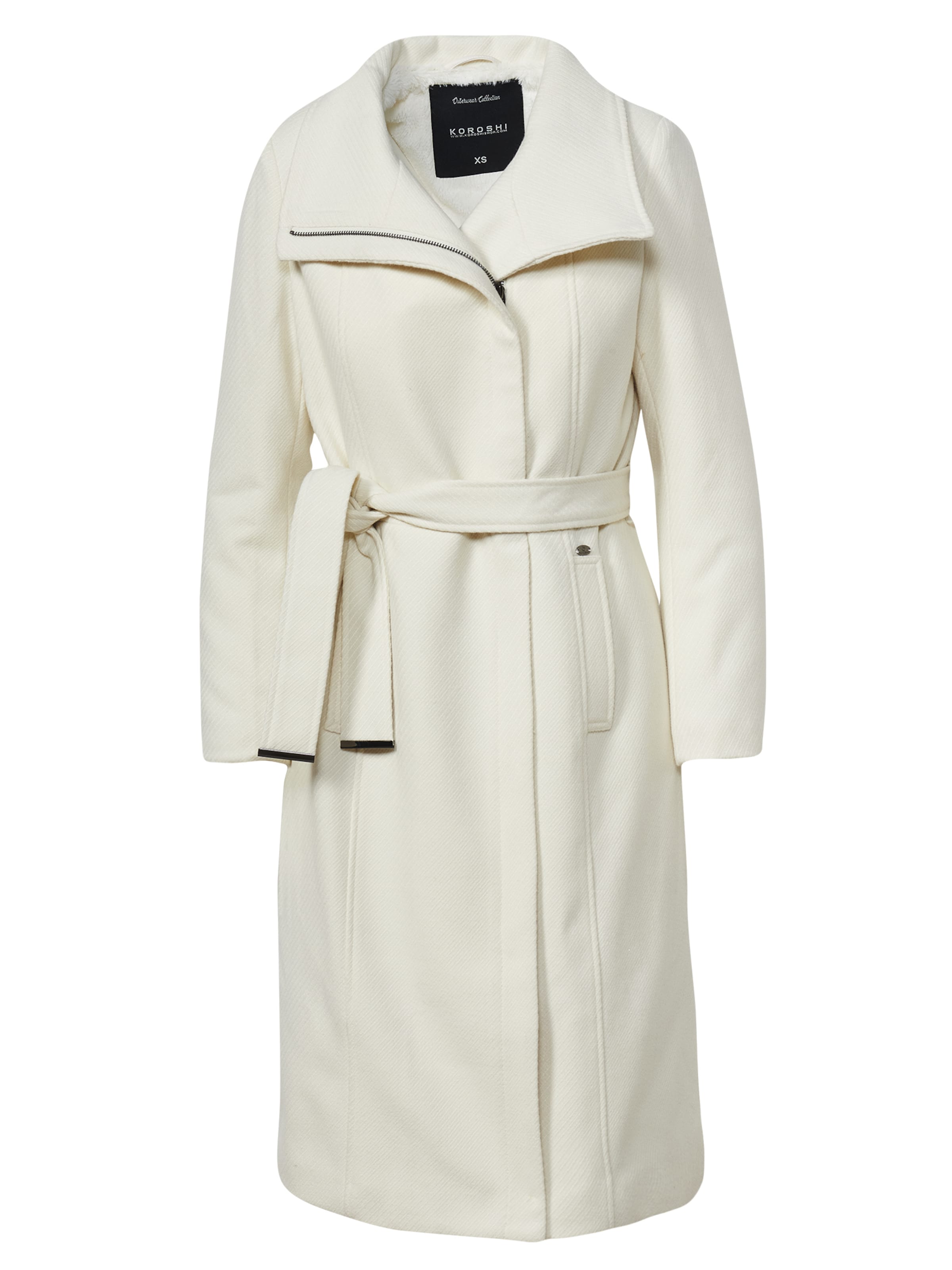 KOROSHI Kevad-sügismantel, värv valge: eest vaates