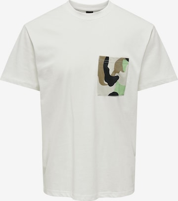 T-Shirt 'Harper' Only & Sons en blanc : devant