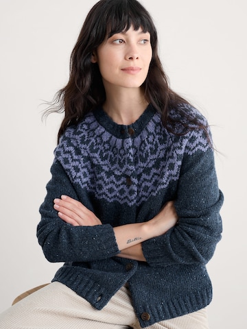 Seasalt Cornwall Gebreid vest 'Port Kinnis' in Blauw: voorkant