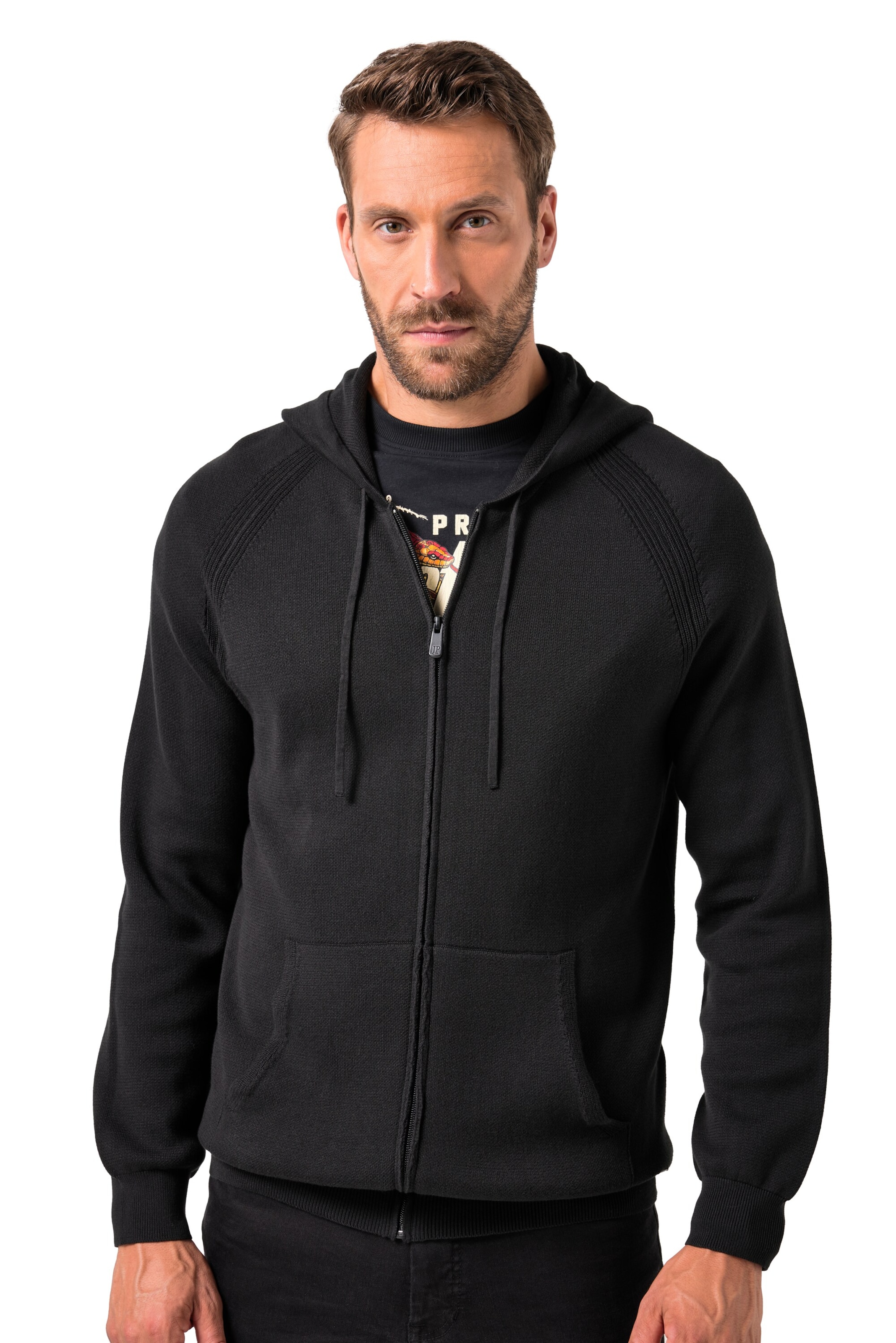 JP1880 Knit cardigan in Black: front