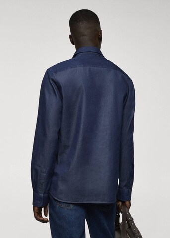 MANGO MAN Slim fit Button Up Shirt 'Chambre' in Blue