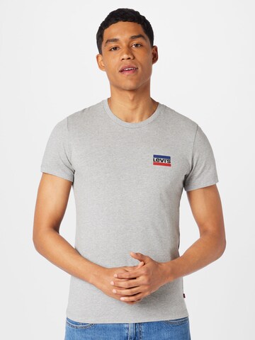 LEVI'S ® Póló 'Crewneck Graphic' - szürke: elől