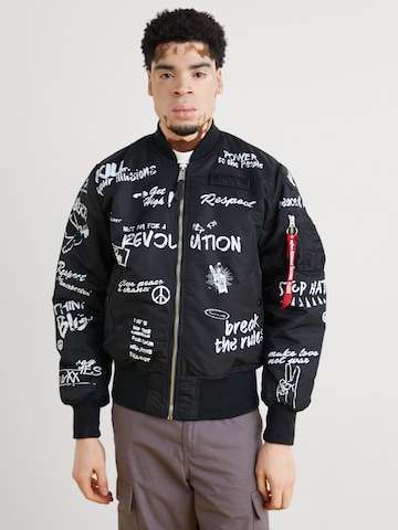 ALPHA INDUSTRIES Jacke 'MA-1 Peace' in Schwarz: Vorderseite
