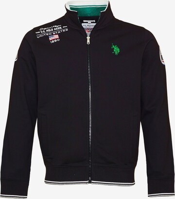 U.S. POLO ASSN. Sweatjacke in Schwarz: predná strana