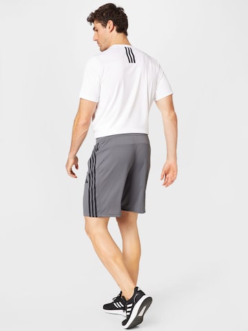 ADIDAS PERFORMANCE Regular Workout Pants 'Train Essentials Piqué 3-Stripes' in Grey