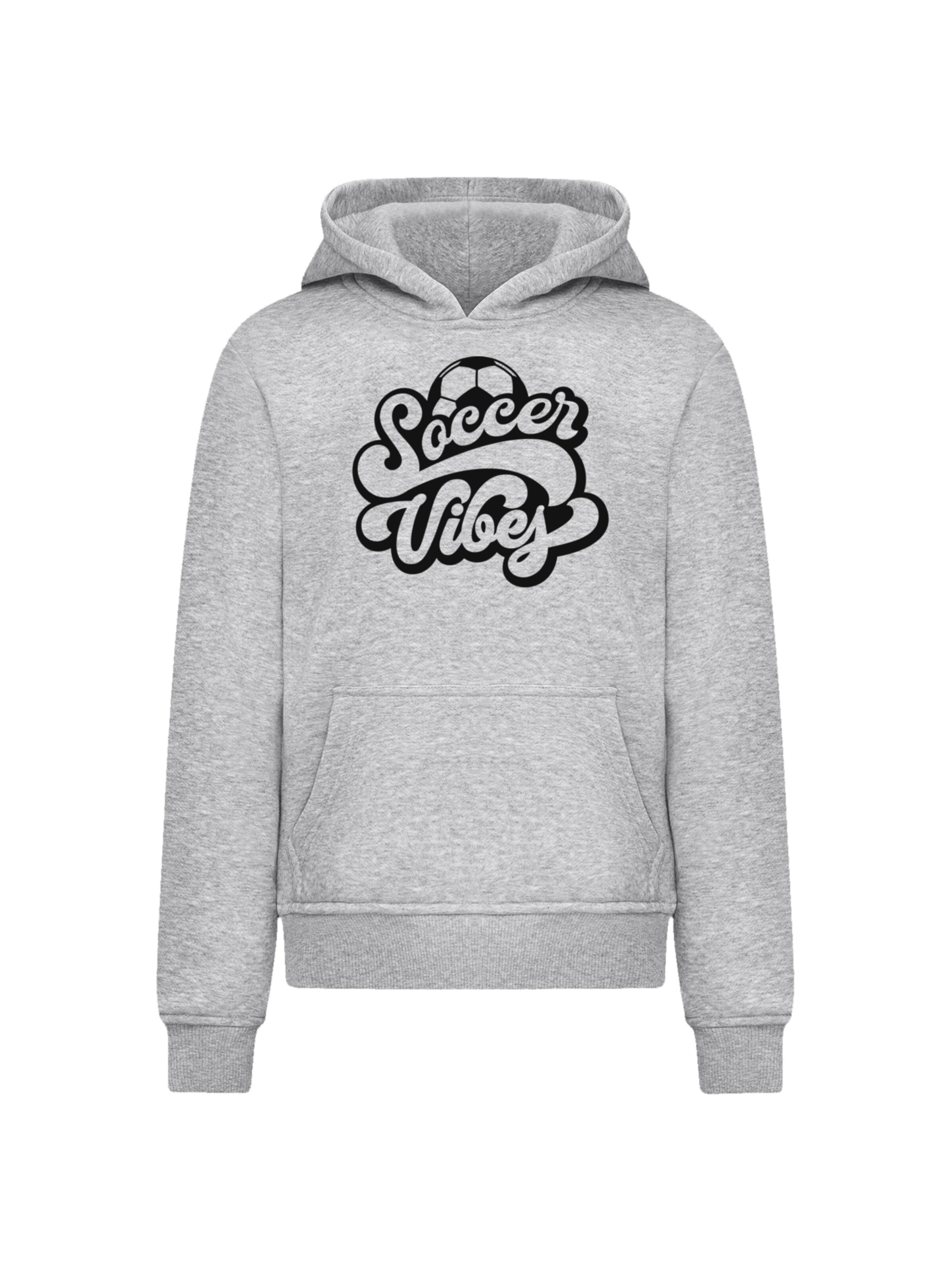 F4NT4STIC Sweatshirt 'Soccer Vibes Typography Sporty Graphic' in Grey: front