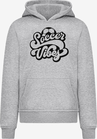 F4NT4STIC Sweatshirt 'Soccer Vibes Typography Sporty Graphic' in Grau: Vorderseite