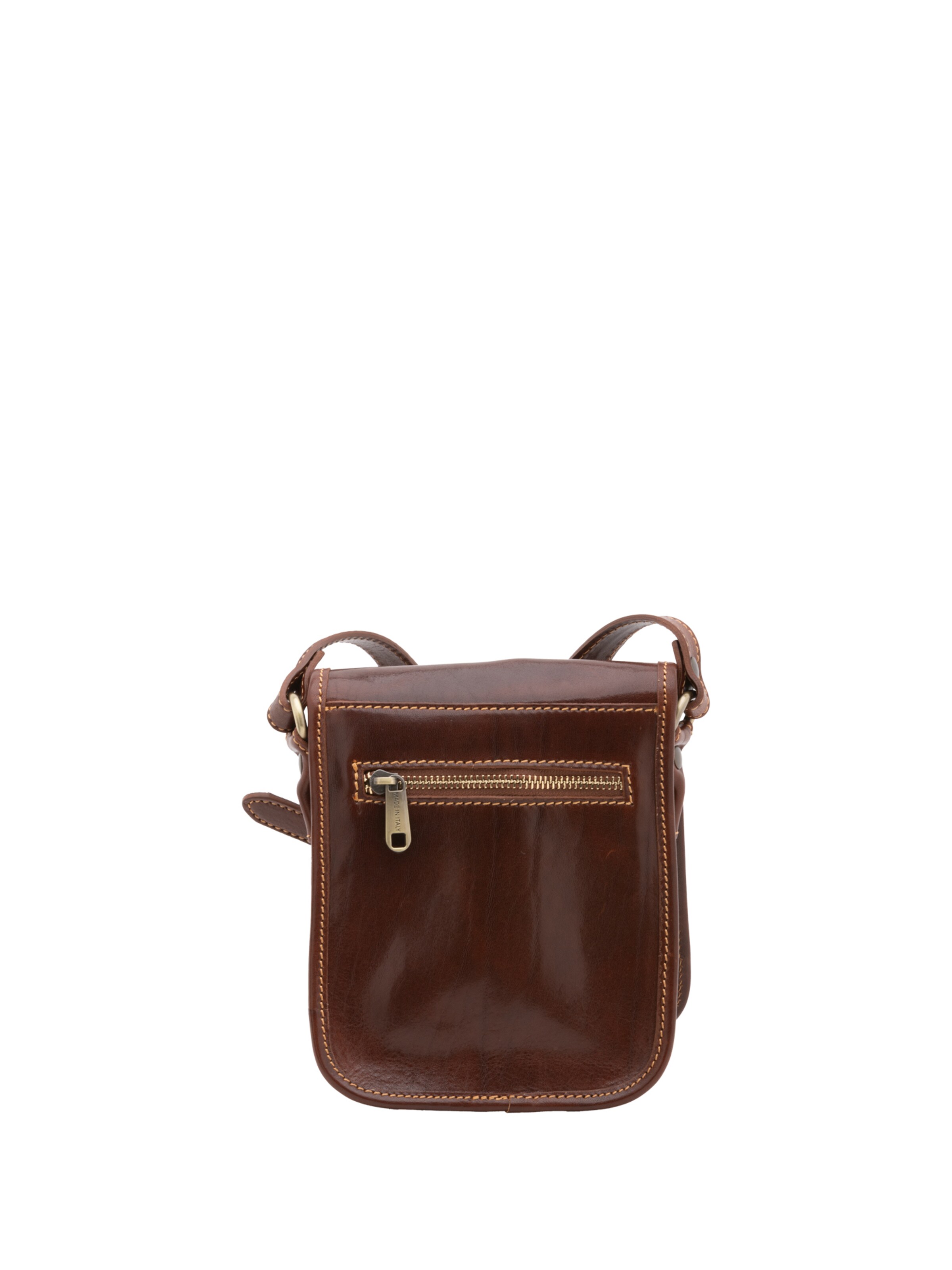 Borsa a tracolla 'Borsa a tracolla uomo vera pelle con calamita - Made in Italy' di I Fratelli in marrone