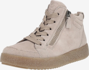 Baskets hautes ARA en beige : devant