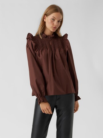 VERO MODA Blouse in Bruin: voorkant