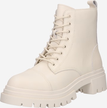 ALDO Lace-Up Ankle Boots in White: front