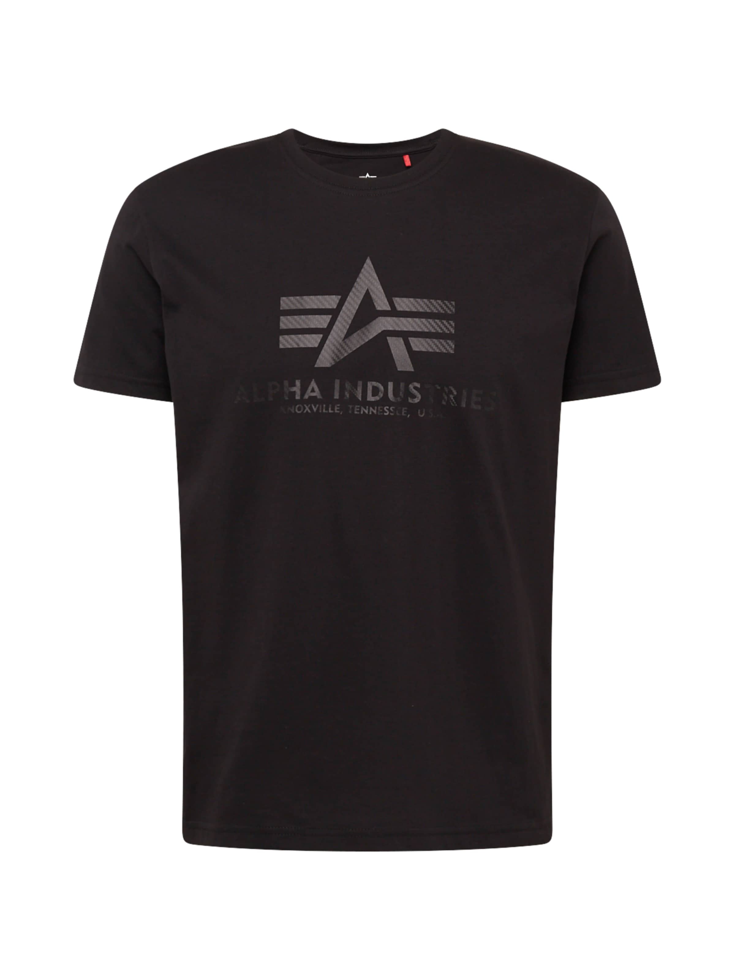 ALPHA INDUSTRIES Tričko - Čierna: predná strana