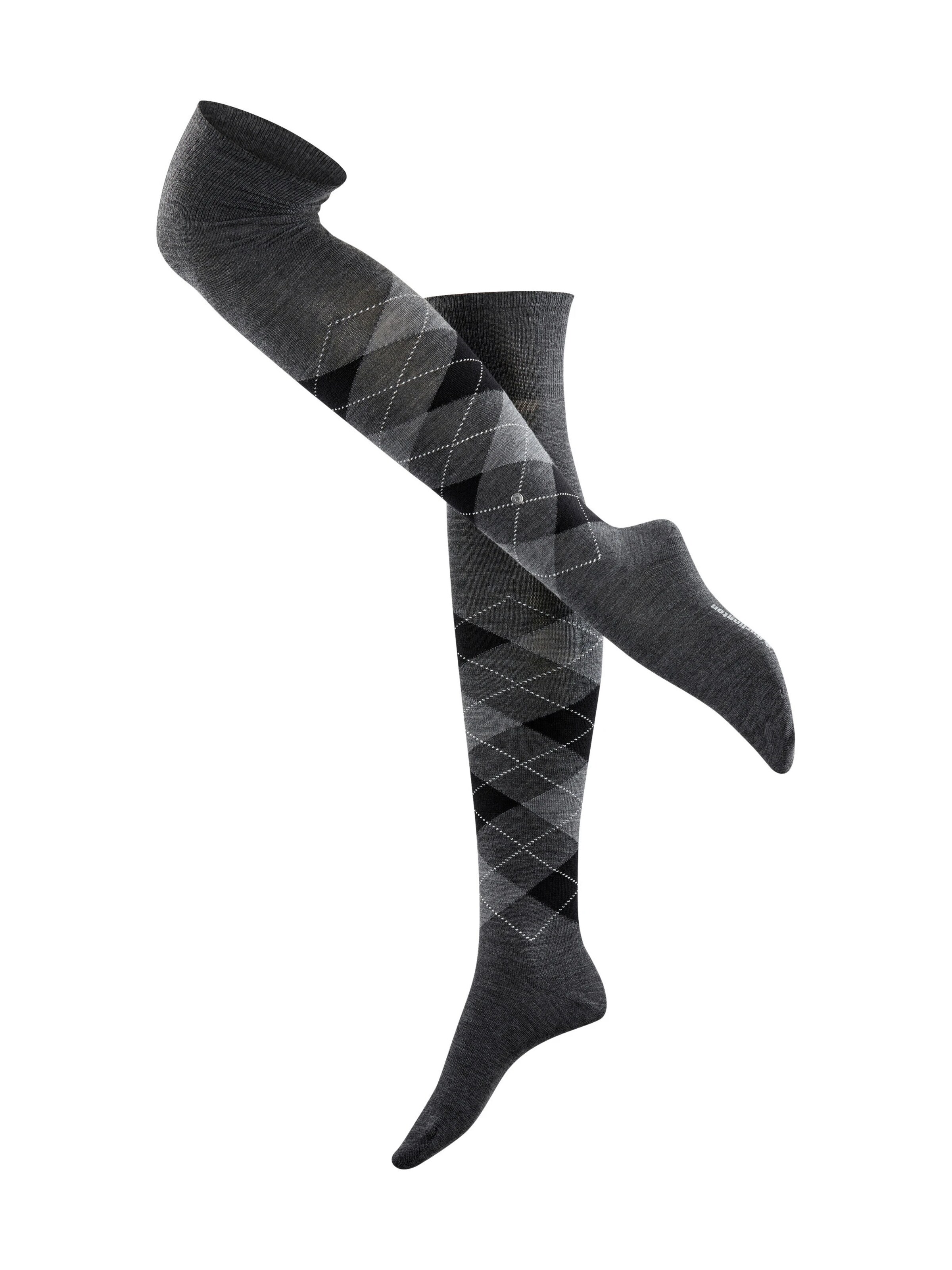 BURLINGTON Over the Knee Socks 'Marylebone' in Grey: front