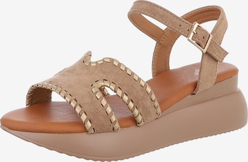 Ital-Design Sandale in Braun: Vorderseite