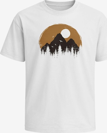 Neverless Shirt 'Outdoor Silhouette' in White: front
