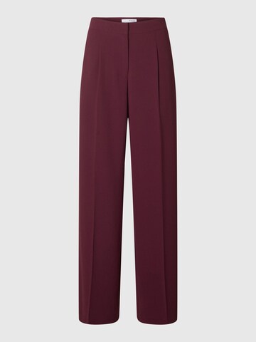 SELECTED Wide leg Pleat-Front Pants in Red