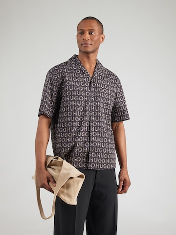 HUGO Comfort Fit Πουκάμισο 'Espino' σε μαύρο: μπροστά