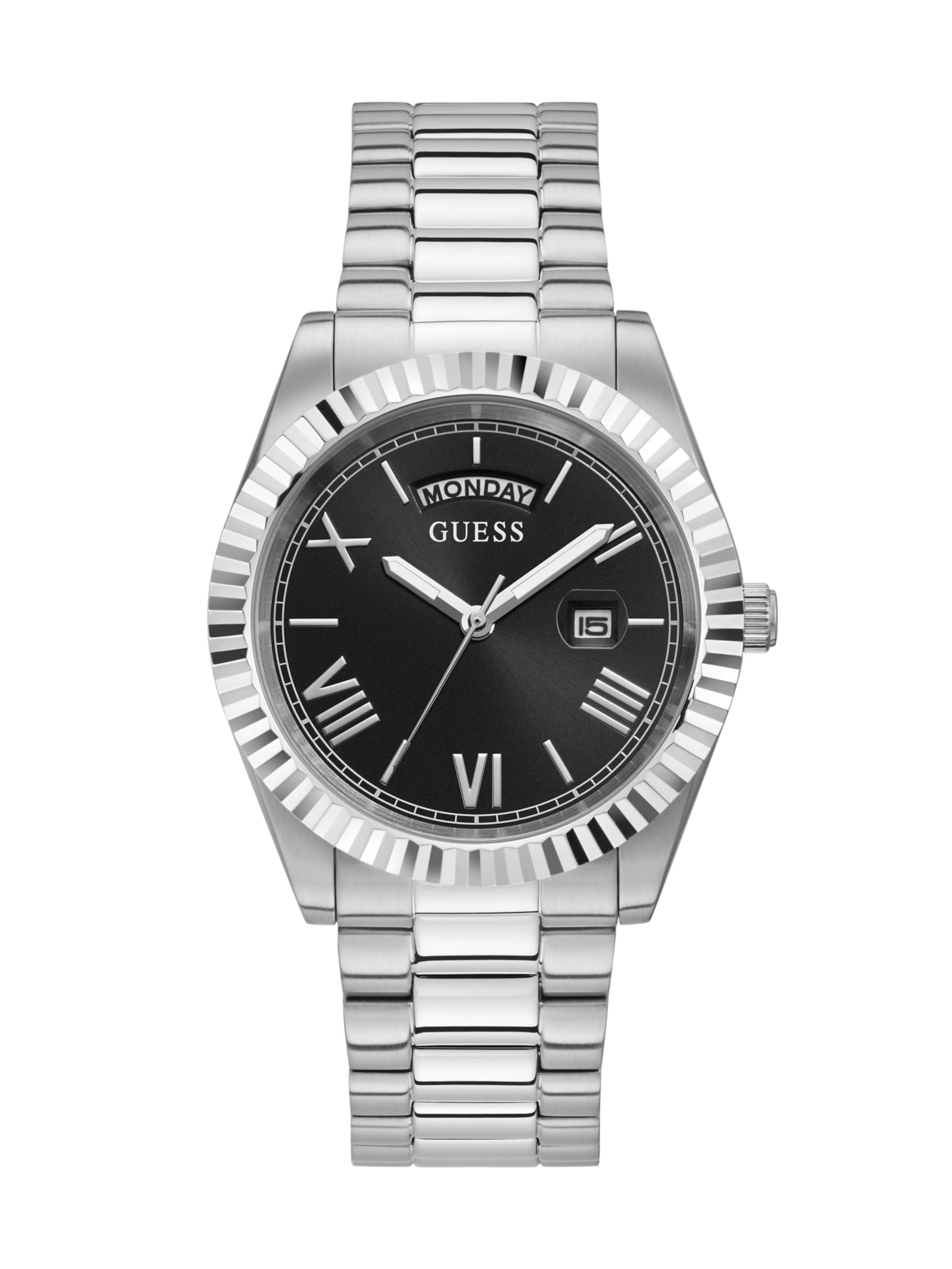 GUESS Analoguhr 'CONNOISSEUR' in Silber: Vorderseite