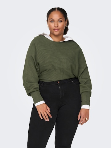 ONLY Carmakoma Sweater 'Adaline' in Green: front