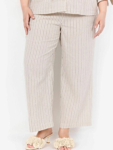 Wide Leg Pantalon 'Varna' Wasabi Concept en beige : devant