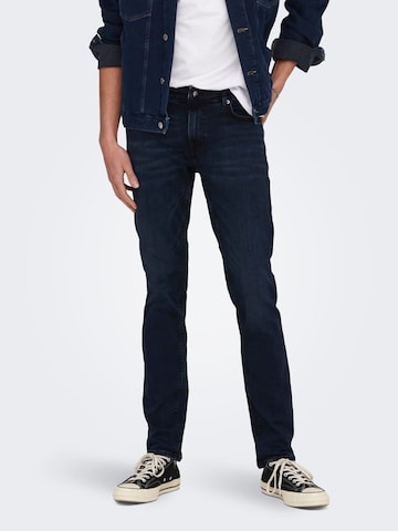 Coupe slim Jean 'Loom' Only & Sons en bleu : devant