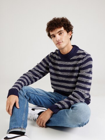 Casual Friday - Pullover 'CF KARL' em azul
