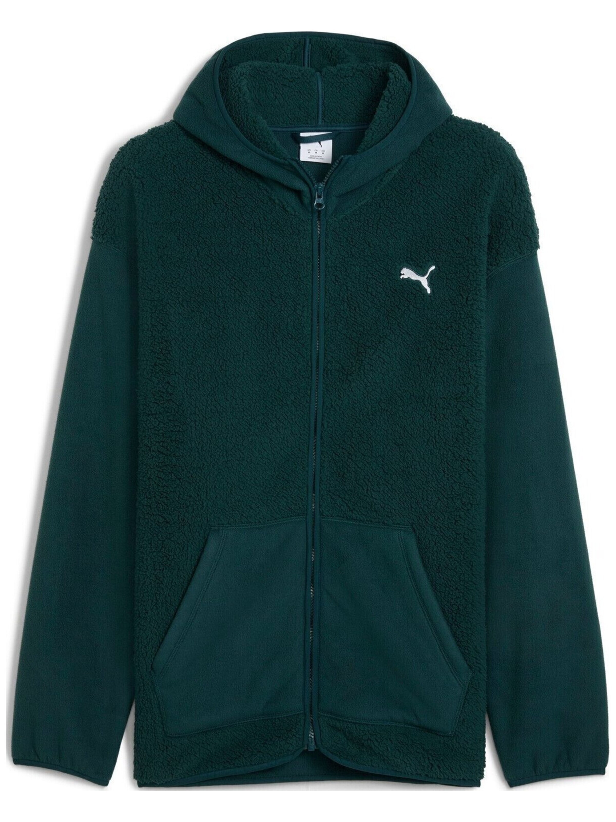 PUMA - Sudadera con cremallera 'Puma Ess Elevated Relaxed Winterized Full-zip' en verde