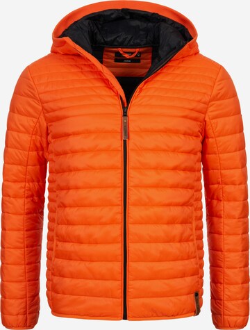 INDICODE JEANS Between-Season Jacket 'Bowers' in Orange: front