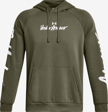 UNDER ARMOUR Athletic Sweatshirt 'Rival' in Green: front