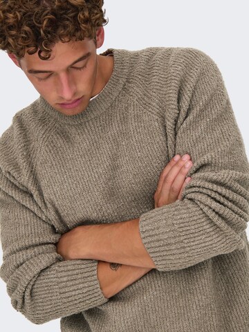 Only & Sons Свитер 'ONSDALE' в Коричневый