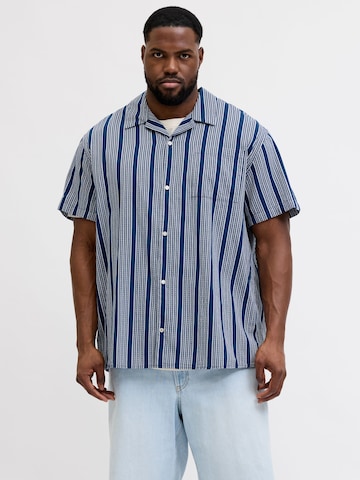Jack & Jones Plus Regular fit Button Up Shirt in Blue: front