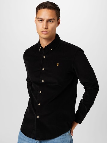 Coupe regular Chemise 'BOWERY' FARAH en noir : devant