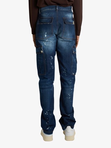 Coupe slim Jeans cargo DARK LABEL en bleu