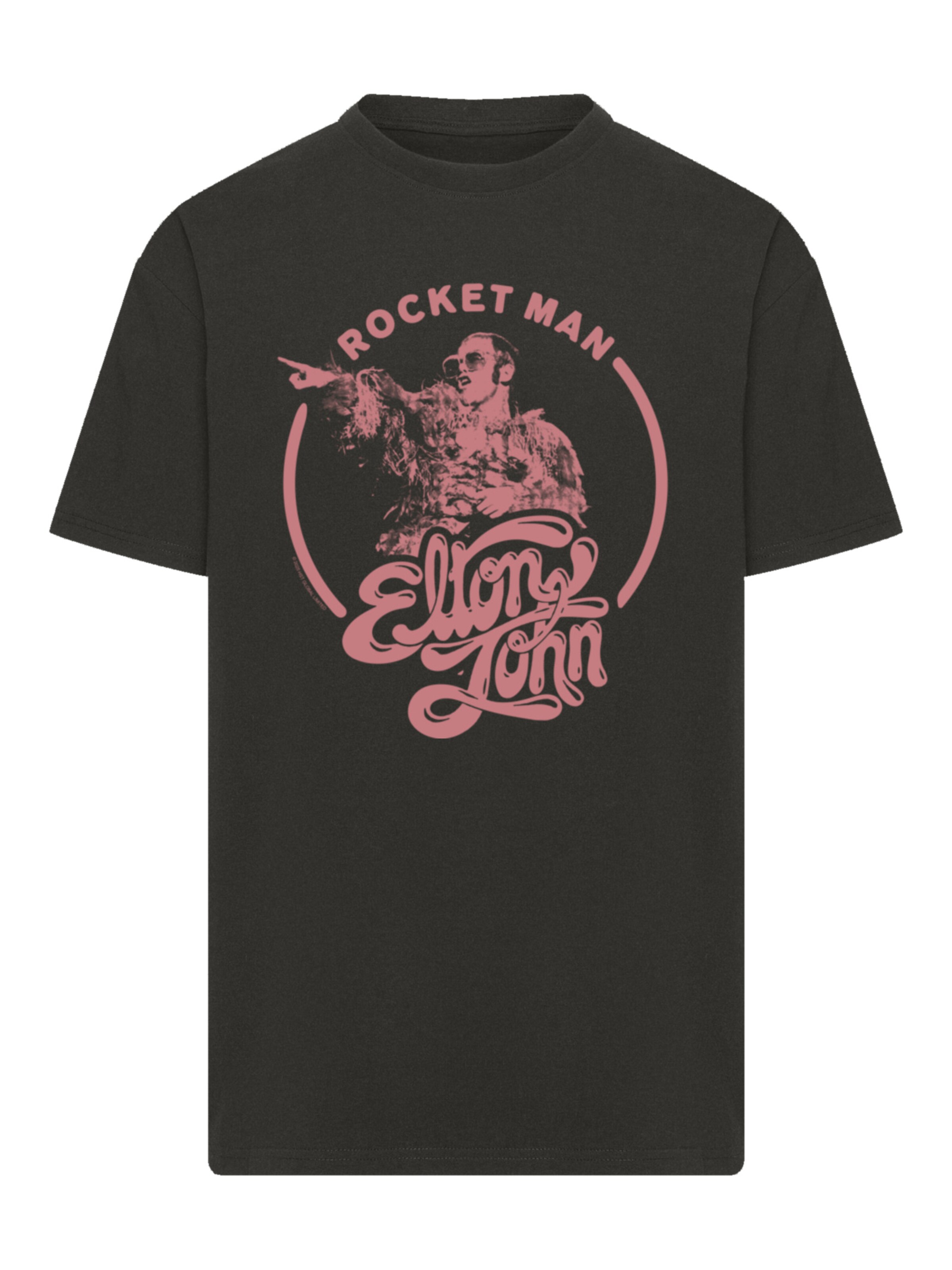 T-Shirt 'Elton John Rocketman' F4NT4STIC en noir : devant