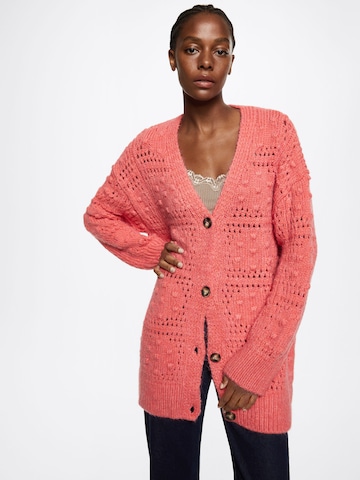 MANGO Knit Cardigan 'Bush' in Red: front