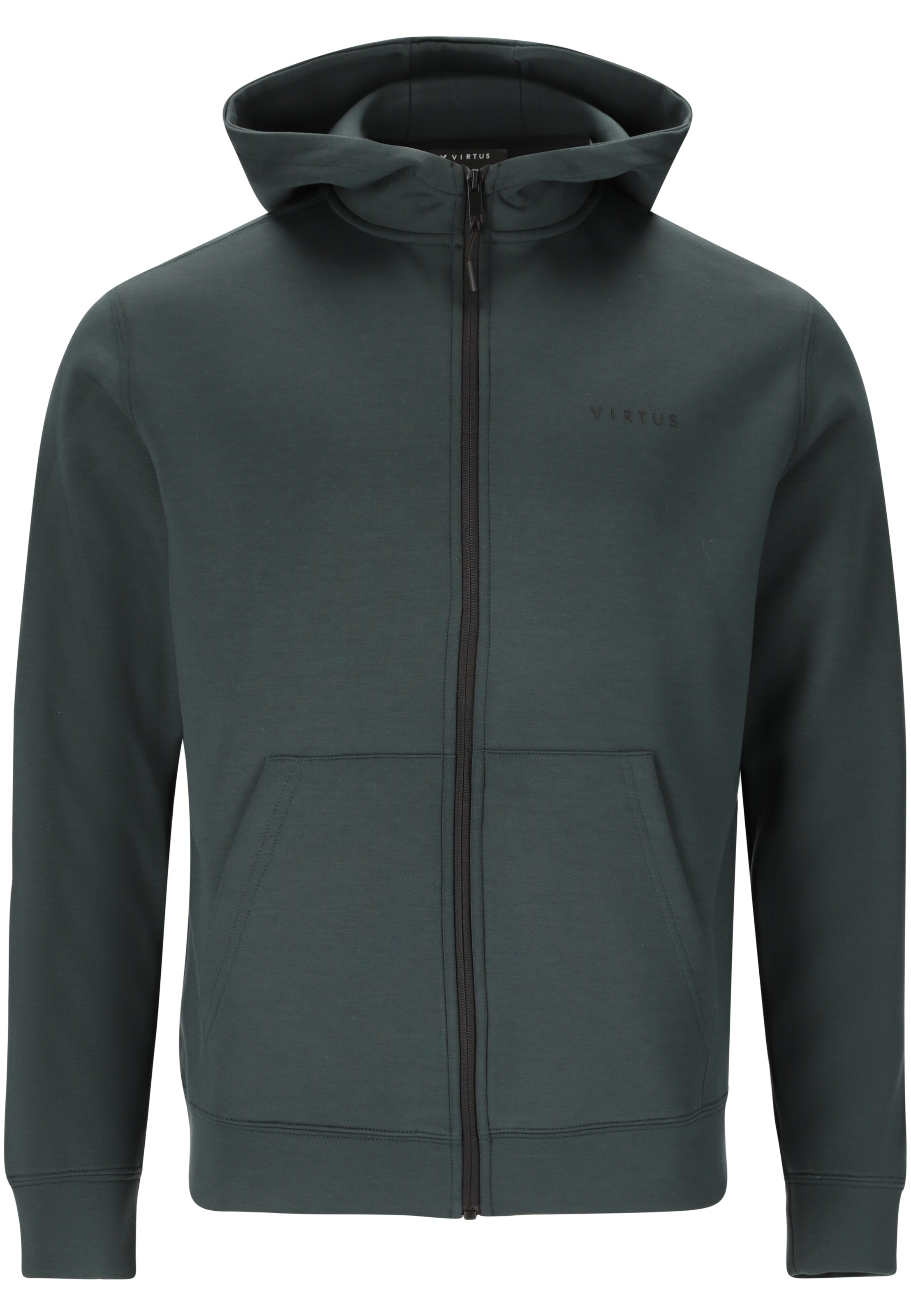 Virtus Sweatvest 'Taro V2' in Groen: voorkant