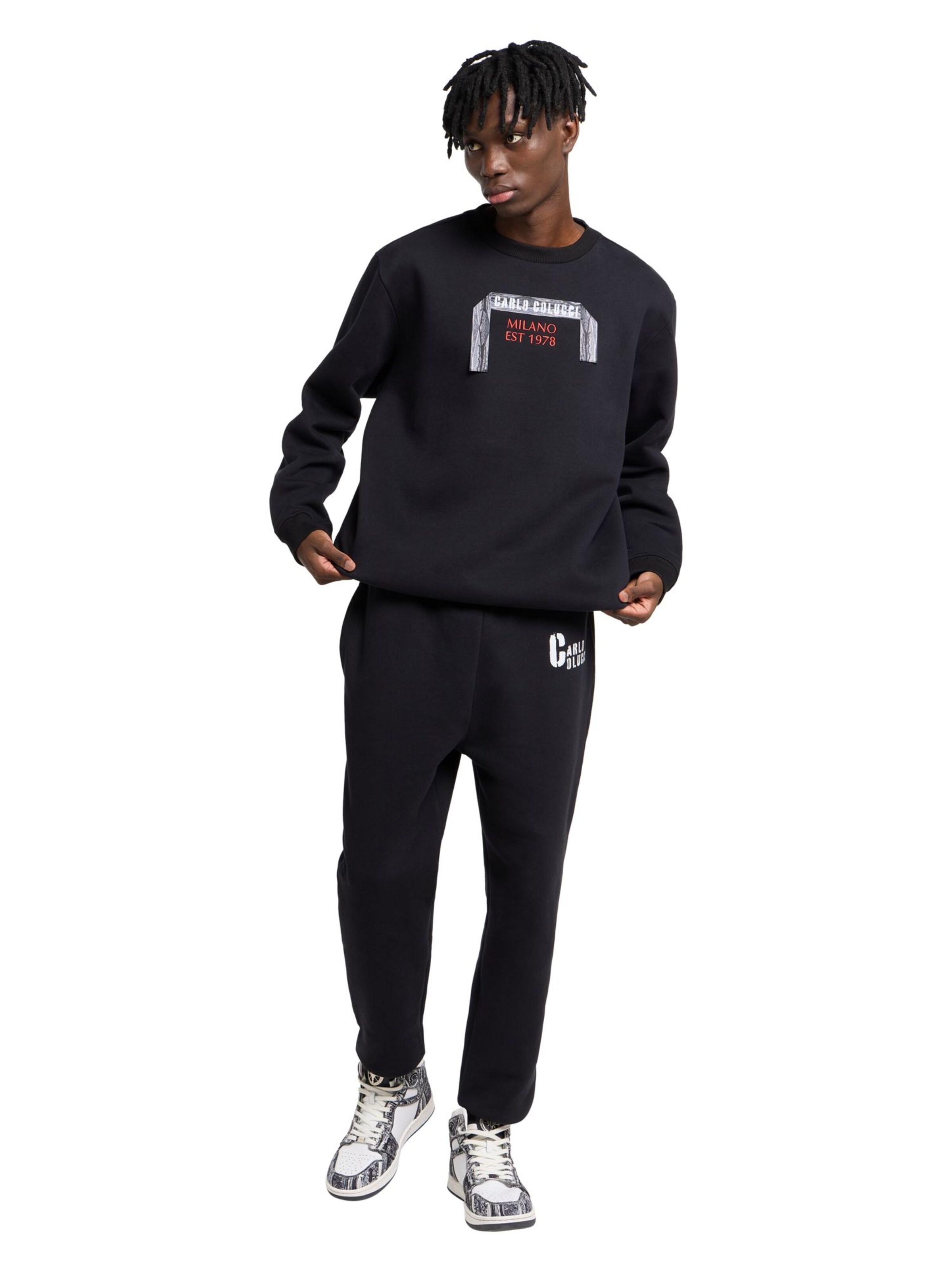 Carlo Colucci Sweatshirt 'Erba' in Schwarz