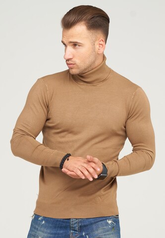 behype Pullover 'TIBERIUS' in Beige: Vorderseite