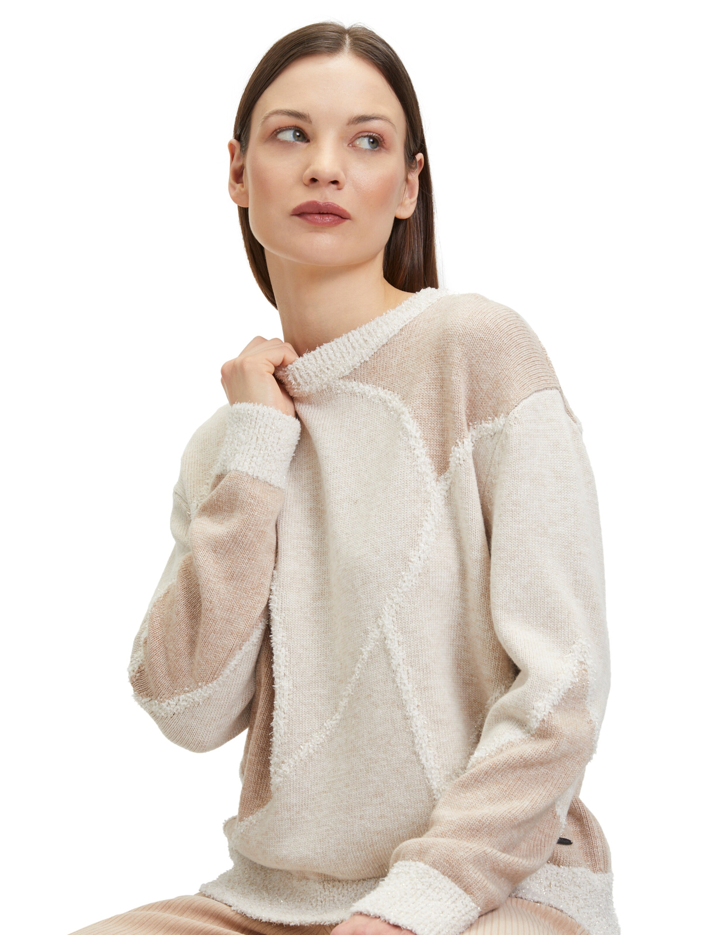 Betty & Co Pullover 'Intarsie' in Braun