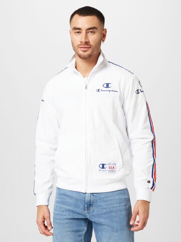 Champion Authentic Athletic Apparel Φθινοπωρινό και ανοιξιάτικο μπουφάν σε λευκό: μπροστά