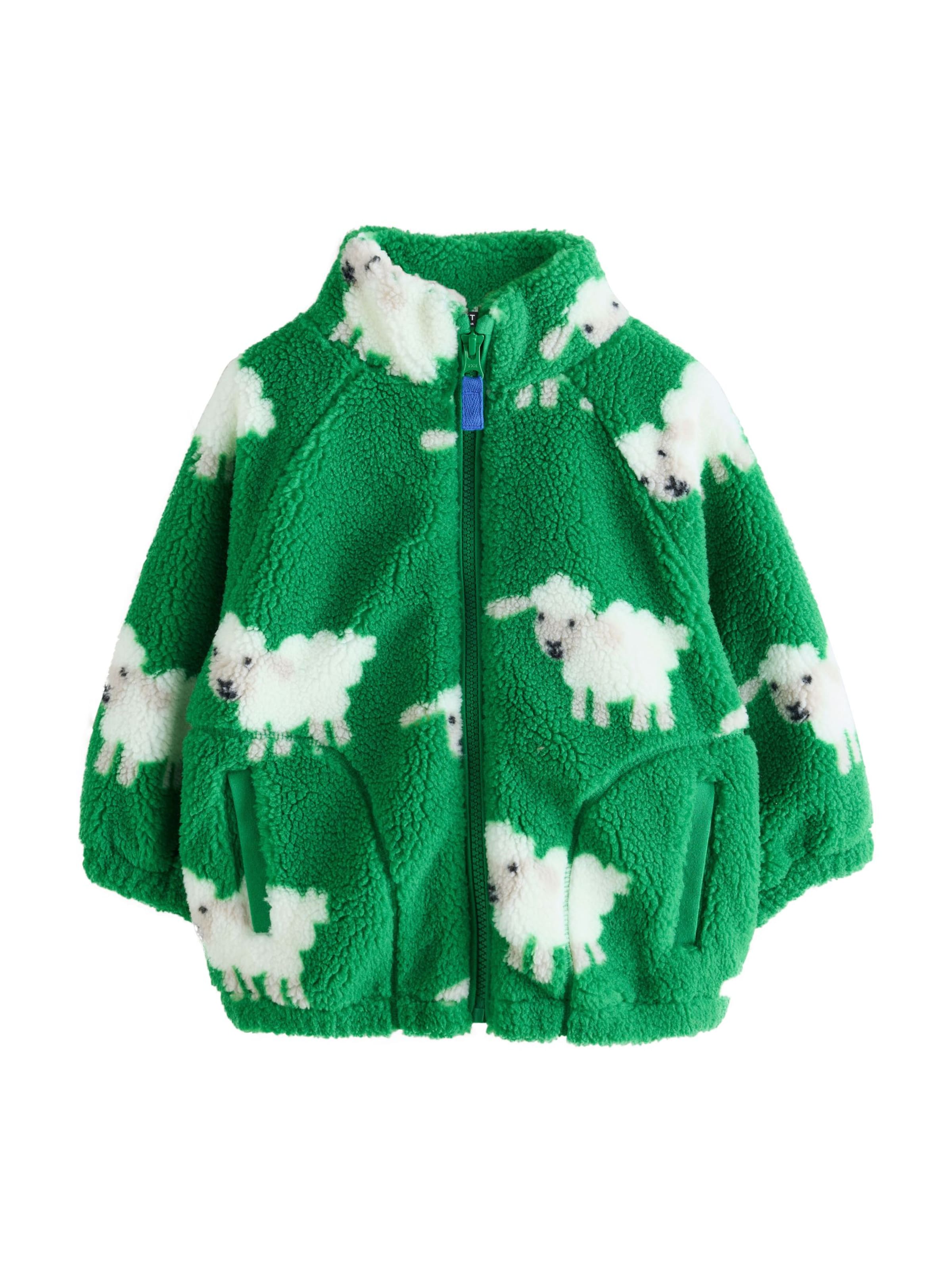 Next Fleece jas in Groen: voorkant